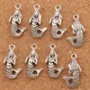 Antieke zilveren zeemeermin charmes hangers sieraden DIY 100 stks / partij L164 22.4x10.3mm sieraden bevindingen componenten heet verkopen