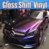 Purple Gloss Shift Chameleon Gloss Car Wrap Vinyl med luftbubbla Free Vehicle Union som täcker Flip Flop Foil Size: 1.52*20M/Roll 5x67ft