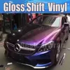 Purple Gloss Shift Chameleon gloss Car Wrap Vinyl With Air bubble Free Vehicle union Covering Flip Flop Foil Size:1.52*20M/Roll 5x67ft