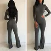 Partihandel-2016 Ny ankomst Sexig svart bodysuit Bodycon Rompers Womens Jumpsuit Slim Långärmad One Piece Playsuit Overaller Macacao