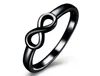 Mode homme femme bague Infinity 8 mots argenté noir bague dorée amoureux bague taille US6-US10 livraison gratuite 10 pcs/lot