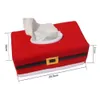 Wholesale- Santa Claus Christmas Style Belt Felt Tissue Box Case Holder home decoration vintage Creative napkin holder for paper towels