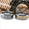 Siver Dragon inlay Tungsten Carbide Ring Punk style Fashion Jewelry traditional culture Dragon Ring 8mm wide s for couples America6226759