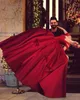 Neue maßgeschneiderte Vintage Saudi-arabische rote gotische Brautkleider aus der Schulter, Dubai-Ballkleid, nicht weiß, bunte Brautkleider mit Farbe