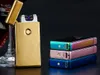 High Quality Electronic Lighter DUAL Arc Windproof Ultra-thin Metal Pulse USB Rechargeable Flameless Electric Arc Cigar Cigarette Lighter