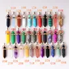 New Sale Gems Faceted Hexagon Sacred Pendants Bulk,Natural Raw Crystal Stones Electroplated Gold Loop Spike Stick Points Mala Yoga Pendant