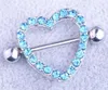 Heart Shaped Nipple Shield Rings Covers Medical Stainless Steel Barbells Crystal Rhinestone Piercing Body Jewelry Mix