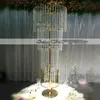 Luxo Acrílico Lustre de Cristal Flor De Cristal Frisado Pilar De Casamento Para A Decoração de Casamentos