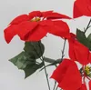 Дешевые поддельные искусственный Красный пуансеттия цветок шелковый бархат пуансеттия букет цветов для дома партии рождественские украшения