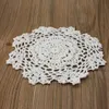 Wholesale- 8" Round Handmade Crochet Lace Floral Doilies Vintage Knit Cup Coasters Tableware Placemat Pad Wedding Table Decor Cloth Mat
