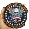 Classic American by Birth Biker by Choice Skull Flag Biker Bunk Sew on Biker Vest Badge無料配送