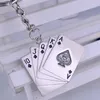 Porte-clés de Poker en métal, pièces de sac, 50 pièces