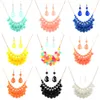 Fashion Floating Bubble Necklace Earrings Set Teardrop Bib Collar Statement Jewelry for Women For Gifts HJ110