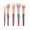 5 sztuk / zestaw makijaż szczotki Zestaw Rainbow / Rose Gold Cosmetic Mermaid Tail Oval Brush Makijaż Zestaw Narzędzia Wagi Róg Kolekcja DHL za darmo