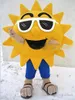 Costume de mascotte classique Summer Sunshine Cool Joyful Sunglasses Sun Mascot Costume Cartoon personnage personnage Mastret Suit Kit Fancy Dres