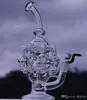 Novo veio grande 11,8 "Oito Recycler Glass Bong Dabs Novo tubo de água da hélice de ciclone Percolator Um equipamento de óleo de água de Recycler de Reciclador