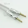 5ft 1,5m 3.5mm Bil AUDIO AUX EXTENTION CABLE Flätad Woven Wire Auxiliary Stereo Jack Male Bly för I 7 6 6Plus Android Mobile Speaker