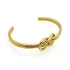 Mode 316L Rvs Sieraden Knoop Openning Armbanden Vrouwen Manchet Armband Voor Dames Accessoires Geschenken Goud Zilver