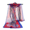 Factory Partihandel Silk Chiffon Scarf Kvinnor Lång halsdukar 2017 Ny Designer Carriage Printe Sarong Wrap Beach Cover 160 * 50cm DHL Gratis