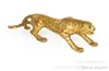 Chinese Folk Bronze Copper Lucky Money Leopard Cheetah Art Estátua Figuras 36 cm