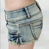 Partihandel- 2017 Summer Fashion Sexy Female Girls Women Disco nattklubbar raka nostalgi elastiska jeans denim shorts kläder kläder