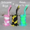 Portable Hookah Silicone Barrel Rigs With Dry Herb Glass Bowls Unbreakable Water Percolator Bong Smoking Concentrate Oil Pipes
