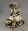 Porcelaine à Collectioner Vieux Cultre Tibet Argent Kylin et Tortue Chanceux Statue Décor