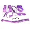 Unisex Fur Set Kit High Quality Leatherette Blindfold Handcuffs Collar Fetter Whip Ball Gag Bondage Device Sexy Toys DoctorMonalis1152857
