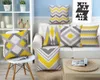 yellow and gray cushion cover cotton linen geometric throw pillow case for lounge chair 45cm nordic almofada decorative cojines3801559