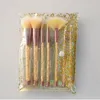 7st Crystal Diamond Makeup Brushes Set Glitter Handtag Makeup Brush Kit med Bag Cosmetics Borstes Powder Eyeshadow Foundation Make Up Brush