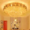 LED Crystal Ceiling Chandeliers Lights Fixture Modern Golden Ceiling Lamps Surface Mounted Luminaire 3 White Light Color Changeable with Dimmable Controller