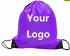 210D Personalizar bolsas de asas con cordón Logotipo impreso Publicidad Mochila bolsas plegables Promoción de marketing Bolsas de compras de regalo Serigrafía