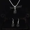 Crystal Jewelry Set 9 Colors Rhinestone Water Drop Shaped Pendant Earrings And Necklace For Party 5 Sets lot Whole294u