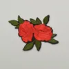 32pcs 2 1 ''小さな赤い緑の花のパッチ刺繍花柄の花柄の鉄の鉄の上の縫製2566