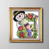 Boże Narodzenie ramki fotograficzne Piękny obraz Cartoon Malowane drukowane na płótnie DMC 14CT 11CT Cross Stitch Set Haft Zestaw