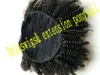 Горячие новые афро-американских клип в черный афро кудрявый курчавый бразильский виргинский волос шнурок хвостики наращивание волос 140 г