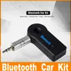 Universal 3.5mm Bluetooth Car Kit A2DP Inalámbrico AUX Audio Música Receptor Adaptador Manos libres con micrófono para teléfono MP3 Caja al por menor