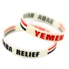 1 peça faixa de braço de borracha de silicone do Iêmen Saba alívio moda decoração bandeira logotipo tamanho adulto 2 cores272c