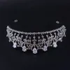 Vintage Baroque Diadèmes De Mariée Accessoires Argent Blanc Princesse Chapeaux Superbes Diamants Blancs Diadèmes De Mariage Et Couronnes 14.2 * 5.2cm H17