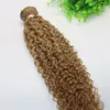 Afro Curly Weave Braziliaanse Human Hair Extensions Aardbei Honing Blond Remy Haarbundels 100 gram per stuk6333158