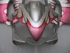 Injection molded top selling fairing kit for Honda CBR600 F4I 01 02 03 pink flames silver fairings set CBR600F4I 2001-2003 OT25