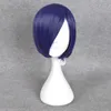 Jeu Halo Cortana Cosplay Wig Short Bob Purple Blue Blue Halloween Full Wigs7051128