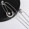 Orsa Klejnoty 925 Sterling Silver Moon Star Naszyjniki Naszyjniki z Austriackim Kryształem Dla Kobiet Oryginalna Srebrna Biżuteria Prezent SN06