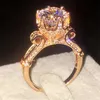 Luxus Silod 925 SilberRoségold Ring Schmuck Blumenkrone Design Diamant Level Edelstein Ring Verlobung Eheringe für Frauen Geschenk