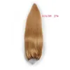 Vente chaude micro boucle noire cheveux extension brésilienne soyeuse cheveux raides 1g / brin 100pcs / lot # 16 # 10 # 18 # 27 extensions de cheveux humains