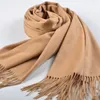 Top Qualität 2019 Mode Herbst Winter Reine 100% Kaschmir Quasten Schal für Frauen Männer Schal Foulard Hijab Schals Echarpe pashmina 200 * 70 cm