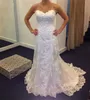 In Stock WhiteIvory Applique Lace With Beading Mermaid Wedding Dress Bandage Dropped Bridal Dress Robe De Mariage Vestido De Noiv6131859
