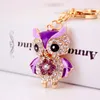 Luxury Gifts A Grade Women Sexy Key Holder Chain Ring Car Jewelry Bag Pendant Rhinestone Owl Keychain