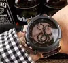 Мужские спортивные часы Высококачественный дайверский агент Любимый кварцевый Chrono Brand 4.7 Большой корпус Кожаный ремень Движение Часы