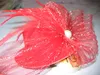 Womens Feather Fasinators cappello fermagli per capelli Archi Veil Bow Feather Barrette 40pcs / lot # 1643 NON BRAND